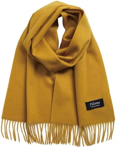 （04:00時点） [Filomo] カシミヤ マフラー 100% レディース メンズ 【16色展開で自分にもギフトにも】 (マスタード)
