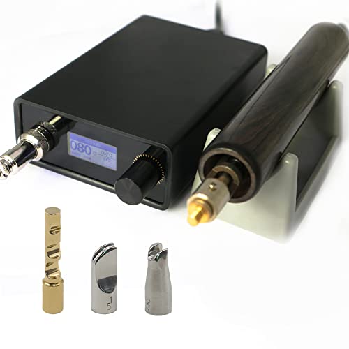 YVOKERN Leather Creaser Edging and Creasing Machine Electric Heat Creasing Iron Tool with 3PCS Tips for Leather Craft Edge Scoring Grooving Indentation and Sealing Hot Process (Kit 1)