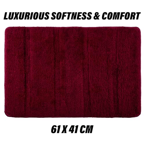 Image of Kuber Industries Door Mat | Door Entrance Mat | Entry Doormat | Floor Door Mat | Office Entrance Door Mat | Door Mat for Bedroom | Fur Doormat | Big Lining Door Mat | Pack of 2 | Maroon