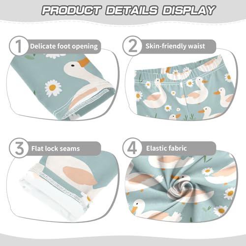 Ducks Cloud Girls' Leggings Toddler Doodles Daisy Kids Yoga Pants Dance Active Tights 4T3