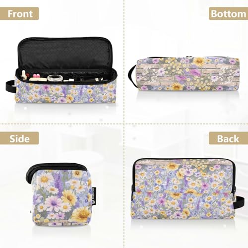 Bolsa de Viaje para Herramientas de Cabello Colorful Flowers Garden con Tapete Resistente al Calor Impermeable para Plancha y Rizador miniatura 5