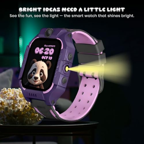 Image of GameSir Q18 Kids Smart Watch, 2G /3G Connectivity, Voice Calling, GPS Tracker, Two-Way Calling, SOS Function, Camera & Water Rasistence, Smartwatch for Kids - Boys & Girls - (Purple)