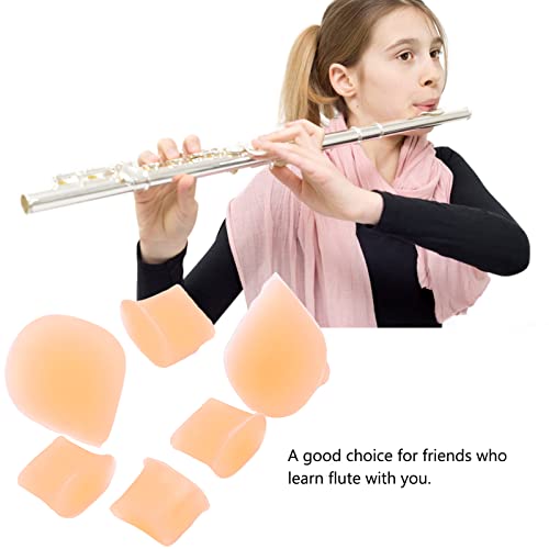image for Walfront 6Pcs Flute Brick Silicone Light Yellow Flutes Mute Key Pads M
