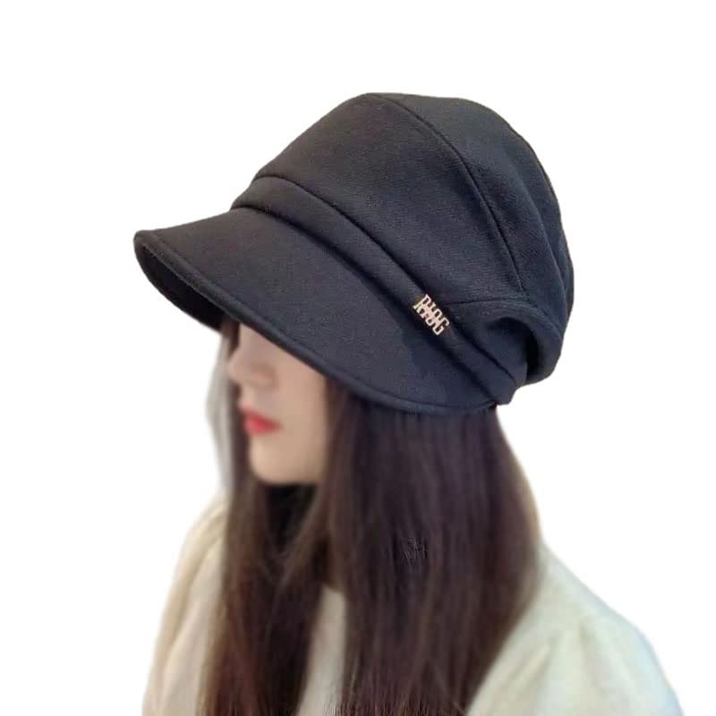 pearlzoneWomens Lady Daily Use Fashion Newsboy Cap,Foldable Bucket Hat Fisherman Cap Anti-UV Wide Brim Sunscreen Hats Caps