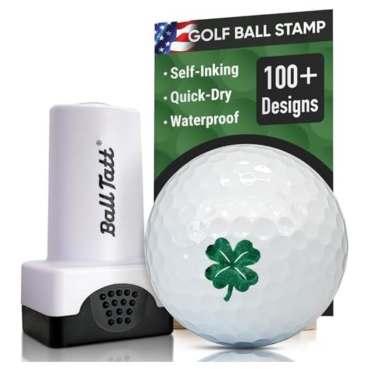 Ball Tatt Four Leaf Clover Golf Ball Stamp, Golf Ball Stamper, Self-Inking Golf Ball Stamp Markers, Reusable Golf Ball Marking Tool to Identify Golf Balls, Golfer Gift Golfing Accessories