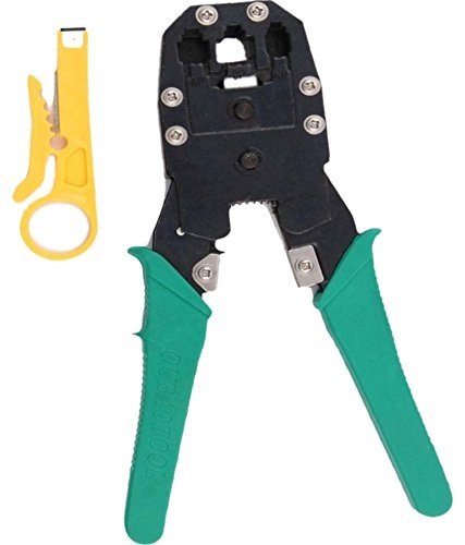 DKURVE RJ45 RJ11 RJ12 Wire Cable Crimper Crimp PC Network Tool (1-PACK)