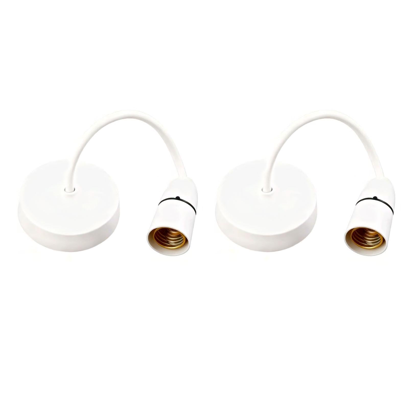 Marnovest 2Pcs Ceiling Pendant Light Fitting, E27 Holder 8.5”(215mm) White Modern Hanging Light Fixture Kit for Kitchen Island Living Room Bedroom Dinning Room Lightings