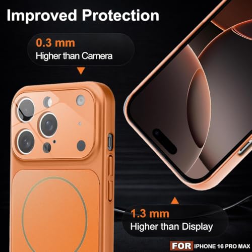 Image of SHINESTAR iPhone 16 Pro Case - Premium Shockproof Protective Cover, Wireless Charging Compatible, Slim & Durable Luxury Back Cover with Camera Protection (Orange)