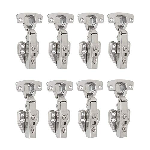 LOOTICH 110 Grado Totalmente Solapado Bisagras Automática con Amortiguación Integrada Bisagra con Mecanismo de Suave Lento Cierre Automático para Puerta de Mueble Armario de Cocina 8 Piezas