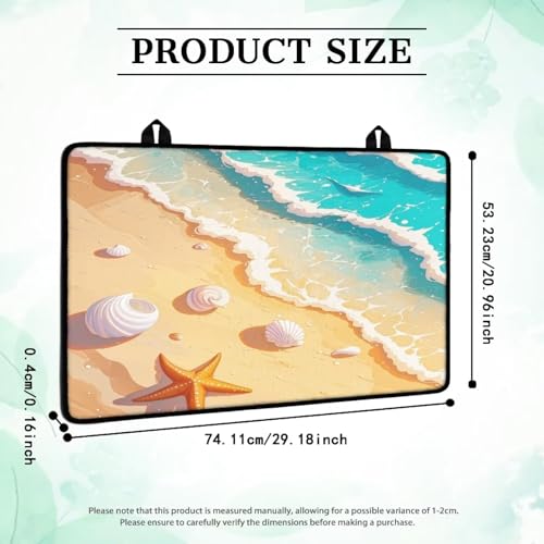 Image of Beach Starfish Gas Burners Top Covers, Extra Large Stove Top Cover for Electric, Non-slip Waterproof Dish Drying Mat, Heart Resistant Oven Cover Mat, Glass Stove Top Protector
