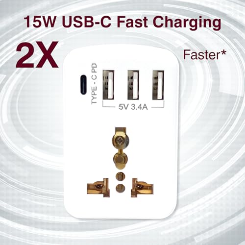 Image of MX 5A to 15A Converter Plug | 3-Pin Universal Adapter | Heavy-Duty Power Converter Socket | Universal Socket Plug (MX-4211, Pack of 2)