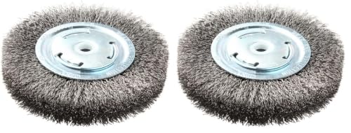 Image of Lincoln Electric KH321 Crimped Wire Wheel Brush, 6000 RPM, 6 inch Diameter x 1 inch Face Width, 5 /8 inch x 1 /2 inch Arbor (Pack of 2)