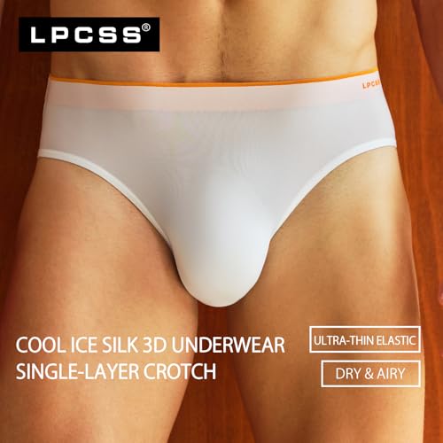 Men’s Briefs Underwear – Breathable Ice Silk, 3D Contour Pouch, Single Layer Front, Cool & Lightweight E7242