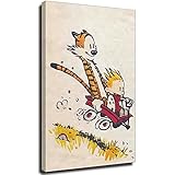 Calvin And Hobbes Wagon Canvas Art Poster And Wall Art Picture Print Modern Family Bedroom Decor...