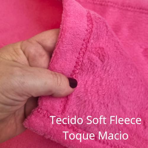 Manta para Cachorro e Gato, Soft Fleece, Cobertor Quentinho e Confortável, Tam 100cm x 80cm (Pink)