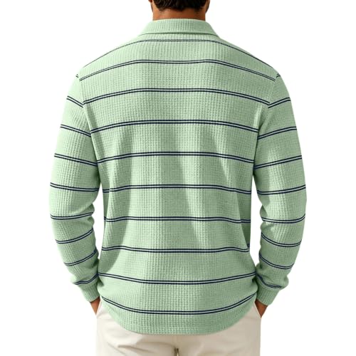 Rugby Shirt Men Henley Collared Button Mens Long Sleeve Tee Shirts - image 4