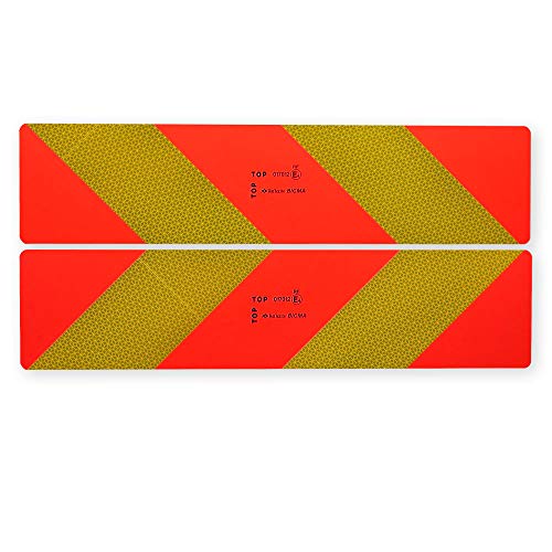 Lot de 2 panneaux d'avertissement 565x 196 mm en Alu pour semi-remorque et remorque ECE 70.01 - Réflecteur - Réfléchissant