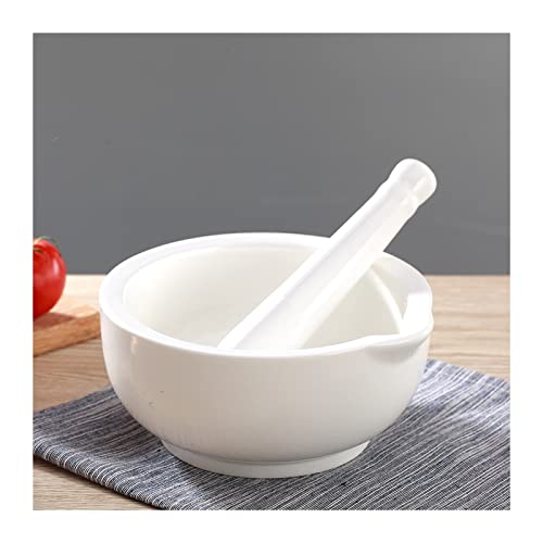 amoladora Juego de mortero y mortero de porcelana blanca, juego de tazones for mezclar de cerámica, moler especias y nueces for liberar sabor, herramienta trituradora de bricolaje for cocina cocina de