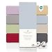 Produktbild DarBene Spannbettlaken 90x200 Premium, Jersey 100% gekämmte Premium Baumwolle, atmungsaktiv, superweiches Bettlaken bis 30 cm Matratzenhöhe, Oeko-TEX, Hellblau