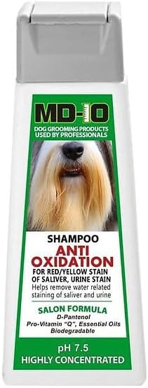 MD10 Pro Dog Stain Reducing Shampoo - Urine Saliva Water Red Yellow Brown Stain - for AKC Conformation Show (750, Milligrams)