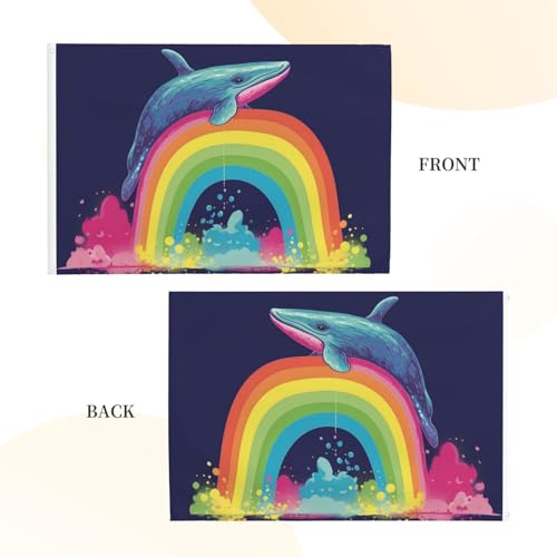 Drapeau extérieur 1,2x1,8m baleine arc-en-ciel double face pour maison