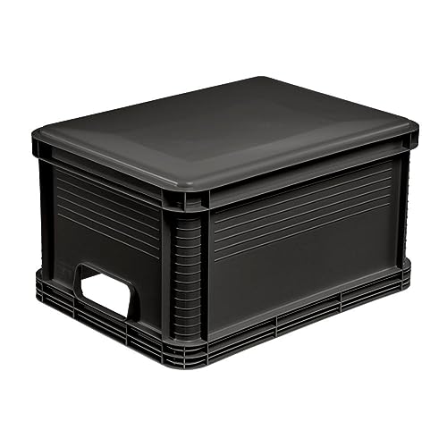 keeeper Transportbox-Set 8-teilig, Stapelbar, Polypropylen, 8 x 20 l, Robert, Graphit-Grau