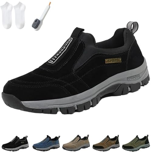 Ideacloth Shoes for Men, Orthopedic Comfortable Wide Fit Toe Anti-Slip Waterproof Walking Slip On Sneakers