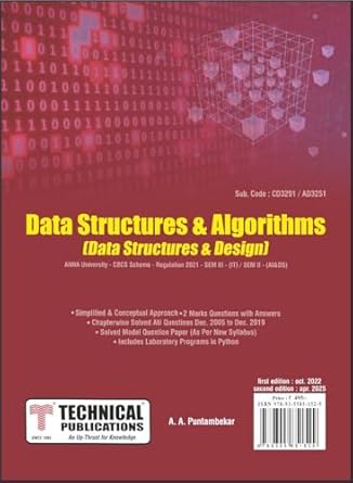 Amazon.in: Buy Data Structures and Algorithms for BE Anna University ...