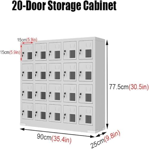 5-Tier Stackable Cell Phone Lockers for Classroom - Easy Assembly Storage Solution for 20 Student Phones, Secure & Organized Mobile Device Management