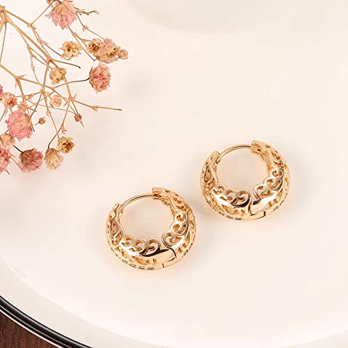 Shining Diva Fashion 18k Rose Gold Plated Latest Fancy Stylish Copper Zircon Bali Earrings for Women and Girls