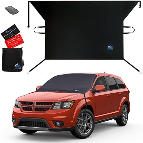 EzyShade Windshield Snow Cover + Bonus Item. See Size-Chart with Your Vehicle. Car Windshield Cover for Car, Truck and SUV. Thick Auto Winter Protector Keeps Ice, Frost and Snow Off. Standard (M) Size