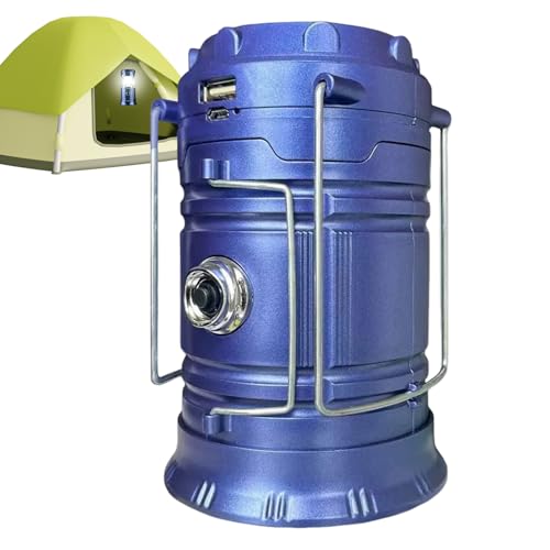 Linterna solar para acampar, linterna eléctrica,Linterna de senderismo portátil - Linterna eléctrica de 3 modos de iluminación con asa, linterna de tienda para actividades al aire libre