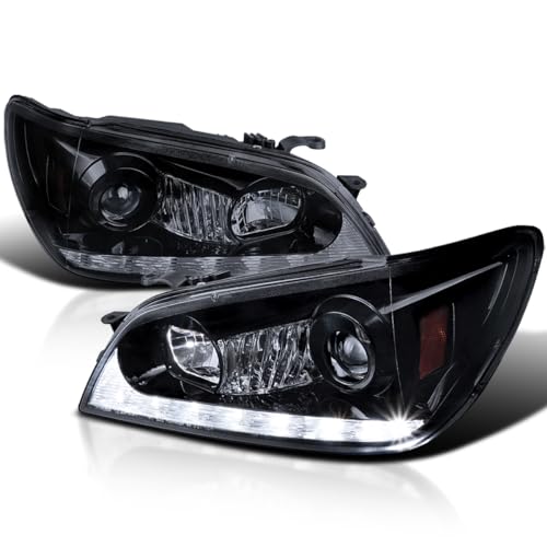 SPEC-D TUNING Glossy Black Projector Headlights LED Signal Strip Compatible with 2001-2005 Lexus IS300 With Factory Xenon Headlight Left + Right Pair Headlamps Assembly