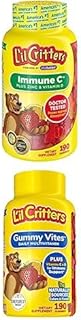 Bundle of Lil Critters Kids Immune C Gummy Supplement 190 Count (95-190 Day Supply) + Lil Critters Gummy Vites Daily Kids Multivitamins Fruit Flavored Gummy , 95-190 Day Supply, 190-count