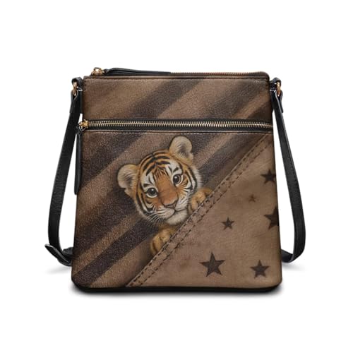 Image of Leather Women Crossbody Hobo Bag Satchel Purse Handbag with Adjustable Shoulder Strap and Zipper Pockets