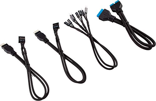 Kit d’extension gainé pour panneau avant CORSAIR Premium 30 cm, Noir