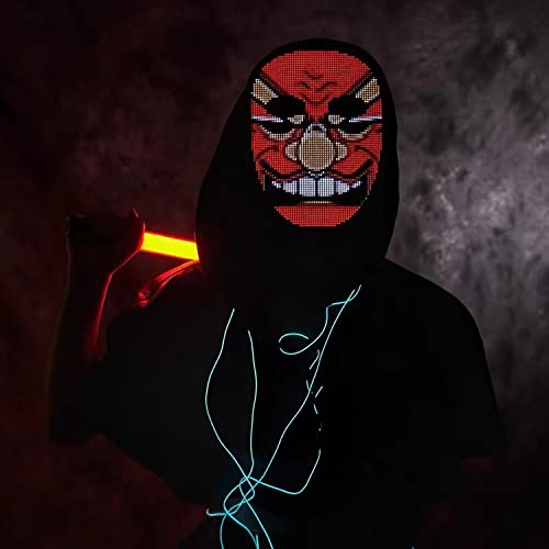 Cosday Led Mask Light Up Face Mask With Programmable For Kids Adults For Cosplay Party Halloween Costume #TOP5