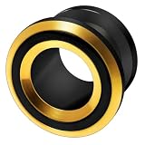 [From da Phactory] フロム ダ ファクトリー バイカラー フレッシュトンネル サージカルステンレス ボディピアス 1個(00G,ブラック×ゴールド)