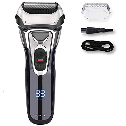 Electric Razor for Men,IPX7 Waterproof Men's Electric Shaver,AWECOT Rechargeable Foil Shaver Trimmer