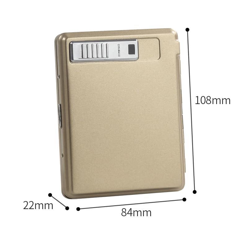 Cigarette Case with USB Lighter 20pcs 84mm Regular/King Size Cigarettes Box Built-in Electric Rechargeable Flameless Windproof Lighter (Black)