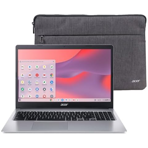 Acer Chromebook 315 CB315-3H-C19A Laptop Intel Celeron N4000 15.6 HD (1366 x 768) Display | 4GB LPDDR4 | 64GB eMMC | Intel Wireless 802.11ac Gigabit Wi-Fi | Chrome OS | Sleeve | Pure Silver Cover