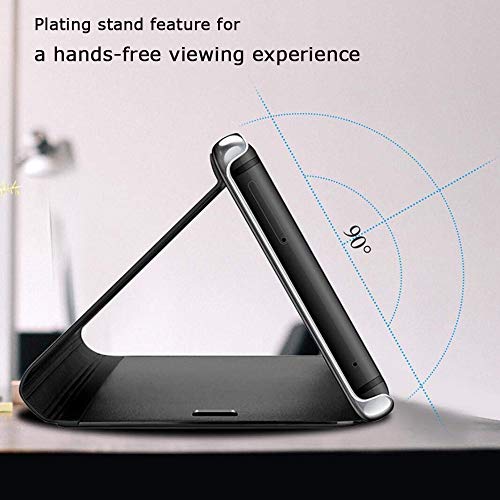 Capa flip espelhada C-Super Mall para Galaxy S9 Plus, capa com suporte galvanizado de luxo com prote