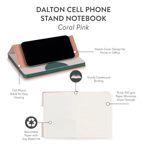 Carnet avec support téléphone portable Dalton corail rigide 192 pages
