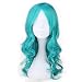 Miss U Hair Girl Long Curly Bluish Green Anime Cosplay Full Wig Synthetic Party Hair C043