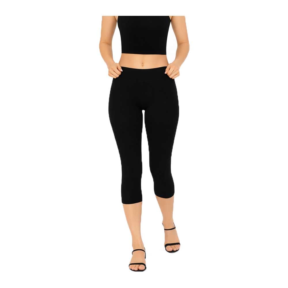 Womens Stylish Casual Plain Capri 3/4th Black Single Pack-picture-57