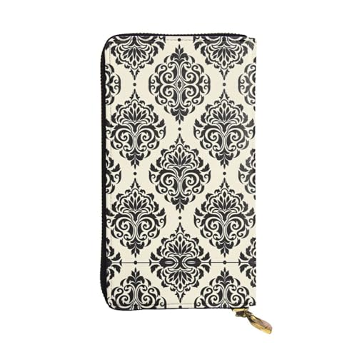 Portefeuille long en cuir véritable à motif éléphants vintage de qualité supérieure