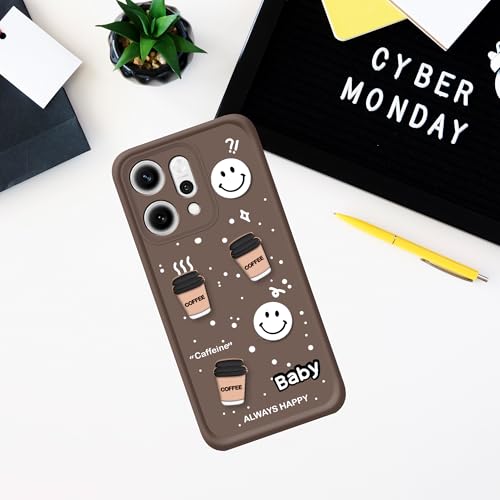 Image of amazon basics Back Case Cover Compatible for Oppo Reno 14 Pro 5G | Cute Fun Cartoon 3D Ball | Coffee Silicone Case | Camera Protection | Body Protection | Shock Proof | Color Brown