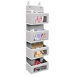 · Multifunktionale Aufbewahrung: Dieser über der Tür hängende Organizer bietet 5 Taschen, die sich perfekt zum Aufbewahren und Klassifizieren von Socken, Windeln, Höschen, Schals, Handtüchern, Spielzeug, Schönheitsartikeln und anderen persönlichen oder familiären Gegenständen eignen. Sie können es in Badezimmer, Waschküche, Schlafzimmer usw.