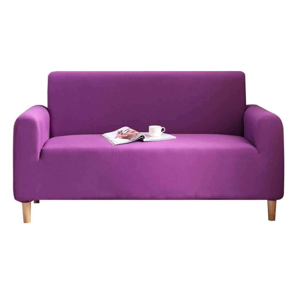 Zangge Bedding Sofa Cover Slipcovers Set Purple Sofa Protector Cover Polyester Elastic Stretch Solid Colour Armchair Couch Living Room