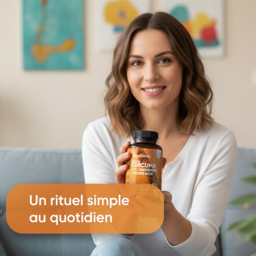 Curcuma Gingembre Poivre Noir Bio, 365 Gélules, Turmeric Curcumin Capsules – vue 6